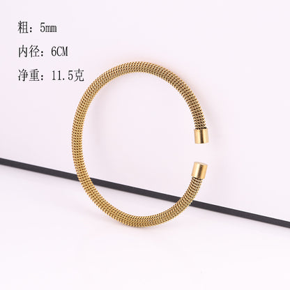 Casual Simple Style Solid Color Stainless Steel Plating Bangle