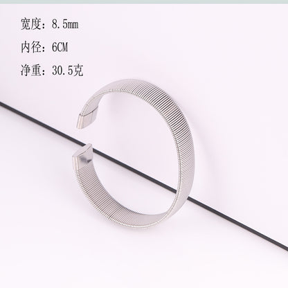 Casual Simple Style Solid Color Stainless Steel Plating Bangle