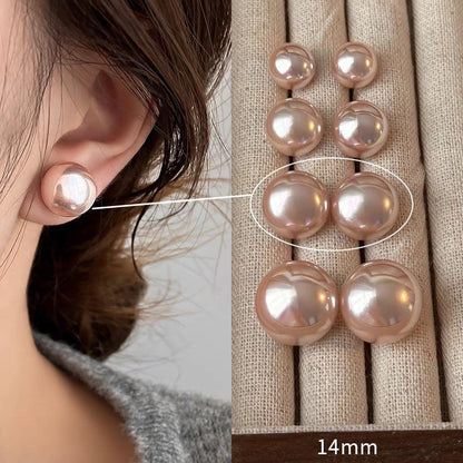 1 Pair Sweet Geometric Round Plating Imitation Pearl Drop Earrings