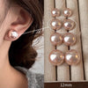 1 Pair Sweet Geometric Round Plating Imitation Pearl Drop Earrings