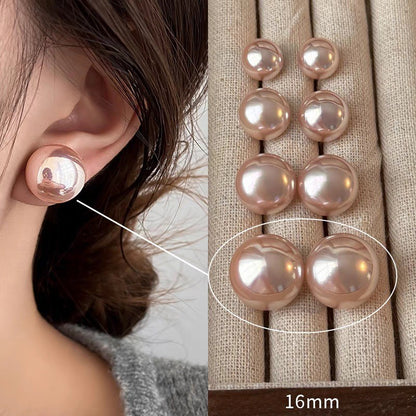 1 Pair Sweet Geometric Round Plating Imitation Pearl Drop Earrings