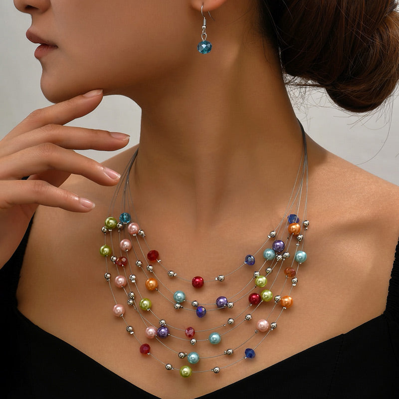 Ethnic Style Colorful Artificial Pearl Women's Jewelry Set