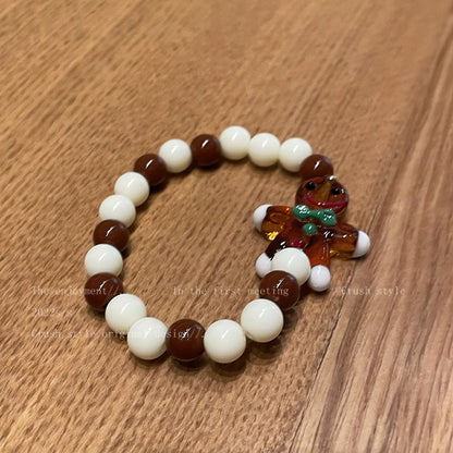 Sweet Cartoon Character Christmas Tree Gingerbread Alloy Resin Wholesale Bracelets