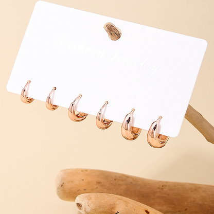 1 Set Simple Style Commute Solid Color Plating Copper Earrings