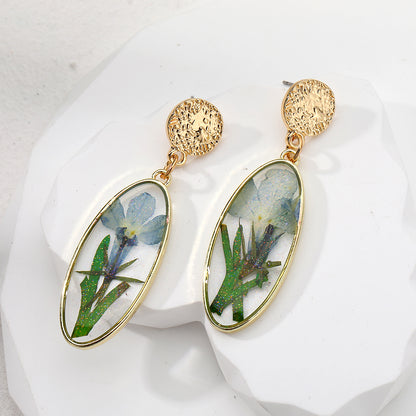 1 Pair Casual Vacation Simple Style Leaves Flower Daisy Resin Drop Earrings