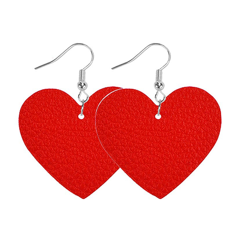 1 Pair Casual Elegant Modern Style Heart Shape Pu Leather Drop Earrings