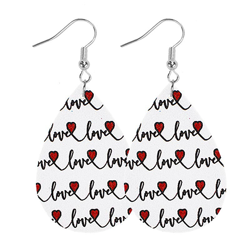 1 Pair Casual Elegant Modern Style Heart Shape Pu Leather Drop Earrings