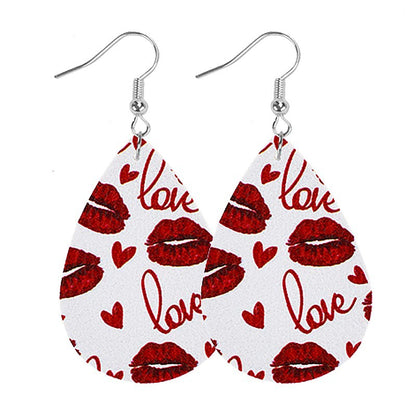 1 Pair Casual Elegant Modern Style Heart Shape Pu Leather Drop Earrings