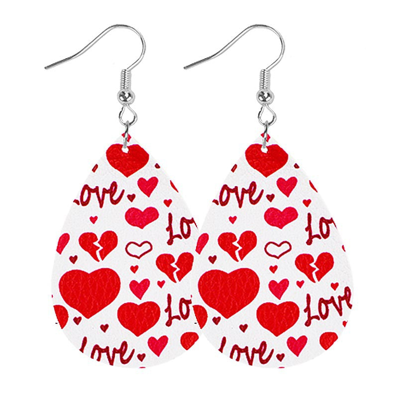 1 Pair Casual Elegant Modern Style Heart Shape Pu Leather Drop Earrings