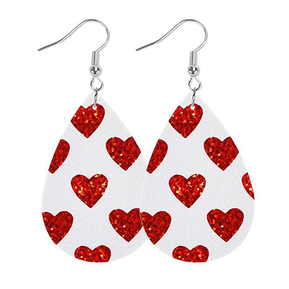 1 Pair Casual Elegant Modern Style Heart Shape Pu Leather Drop Earrings