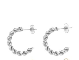 1 Pair Classic Style Solid Color Plating Stainless Steel Hoop Earrings Ear Studs