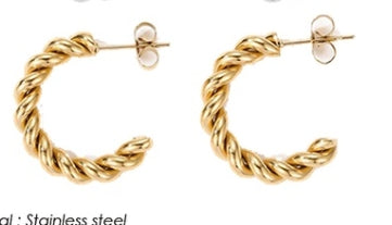 1 Pair Classic Style Solid Color Plating Stainless Steel Hoop Earrings Ear Studs