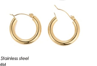 1 Pair Classic Style Solid Color Plating Stainless Steel Hoop Earrings Ear Studs