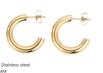 1 Pair Classic Style Solid Color Plating Stainless Steel Hoop Earrings Ear Studs