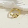 Vintage Style Simple Style Devil's Eye Copper Enamel Plating Inlay Zircon 14k Gold Plated Open Rings