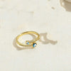 Vintage Style Simple Style Devil's Eye Copper Enamel Plating Inlay Zircon 14k Gold Plated Open Rings