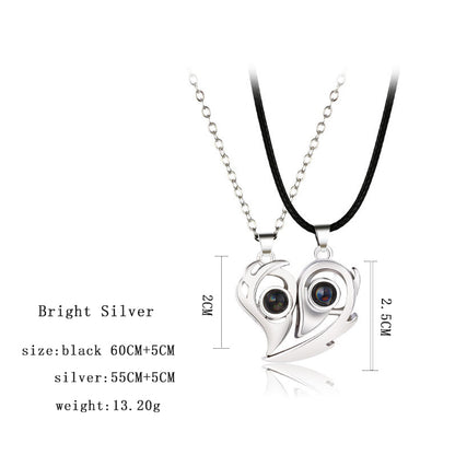 Ig Style Heart Shape Alloy Magnet Valentine's Day Couple Pendant Necklace