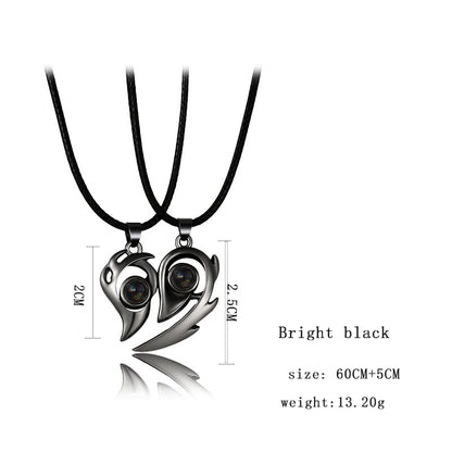 Ig Style Heart Shape Alloy Magnet Valentine's Day Couple Pendant Necklace