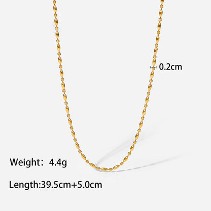 Casual Simple Style Solid Color Stainless Steel 18k Gold Plated Necklace