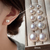 1 Pair Sweet Geometric Round Plating Imitation Pearl Drop Earrings