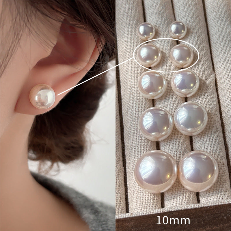 1 Pair Sweet Geometric Round Plating Imitation Pearl Drop Earrings