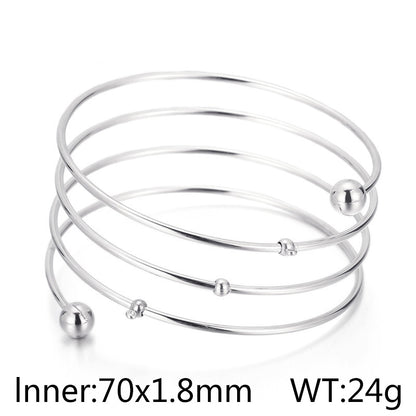 Lady Solid Color Stainless Steel Plating Bangle