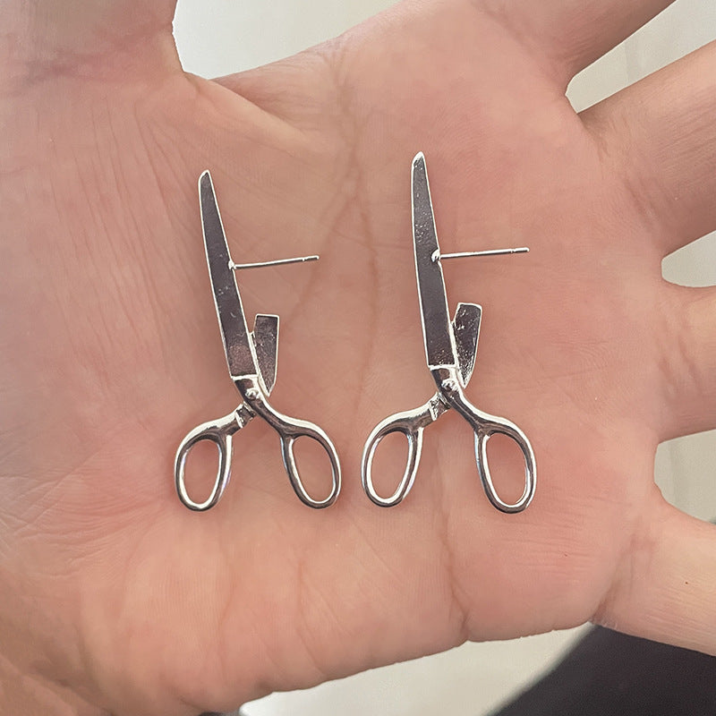 1 Pair Exaggerated Funny Scissors Plating Alloy Drop Earrings