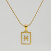 Simple Style Constellation Stainless Steel Plating Inlay Shell 18k Gold Plated Pendant Necklace