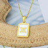 Simple Style Constellation Stainless Steel Plating Inlay Shell 18k Gold Plated Pendant Necklace