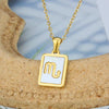 Simple Style Constellation Stainless Steel Plating Inlay Shell 18k Gold Plated Pendant Necklace