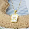 Simple Style Constellation Stainless Steel Plating Inlay Shell 18k Gold Plated Pendant Necklace