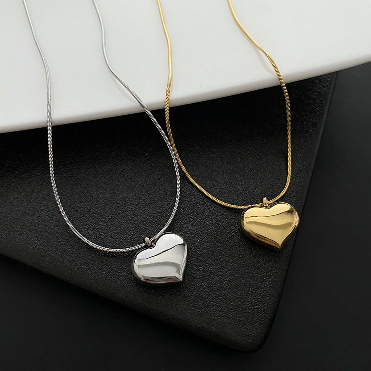 Simple Style Heart Shape Stainless Steel 18k Gold Plated Pendant Necklace