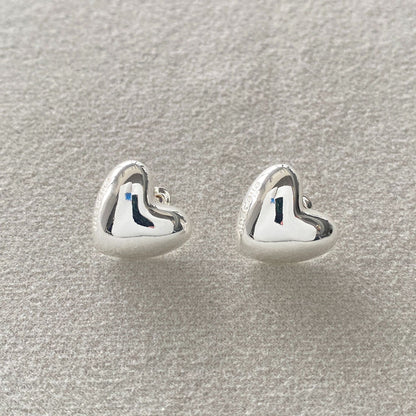 1 Pair Simple Style Heart Shape Plating Copper Ear Studs