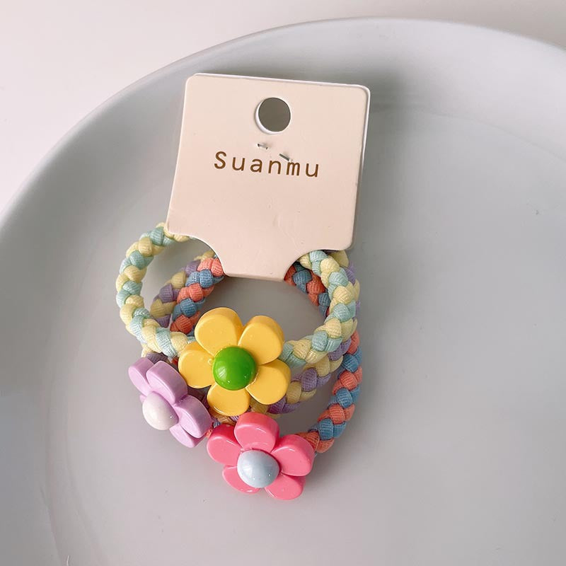 Kid'S Cartoon Style Animal Fruit Flower Cloth Resin Contrast Collar Hair Tie