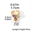 Shiny Geometric Artificial Crystal Copper Inlay Artificial Crystal Rhinestones Zircon Open Rings