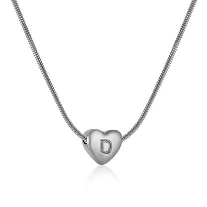 Simple Style Letter Heart Shape Stainless Steel Polishing 18k Gold Plated Pendant Necklace