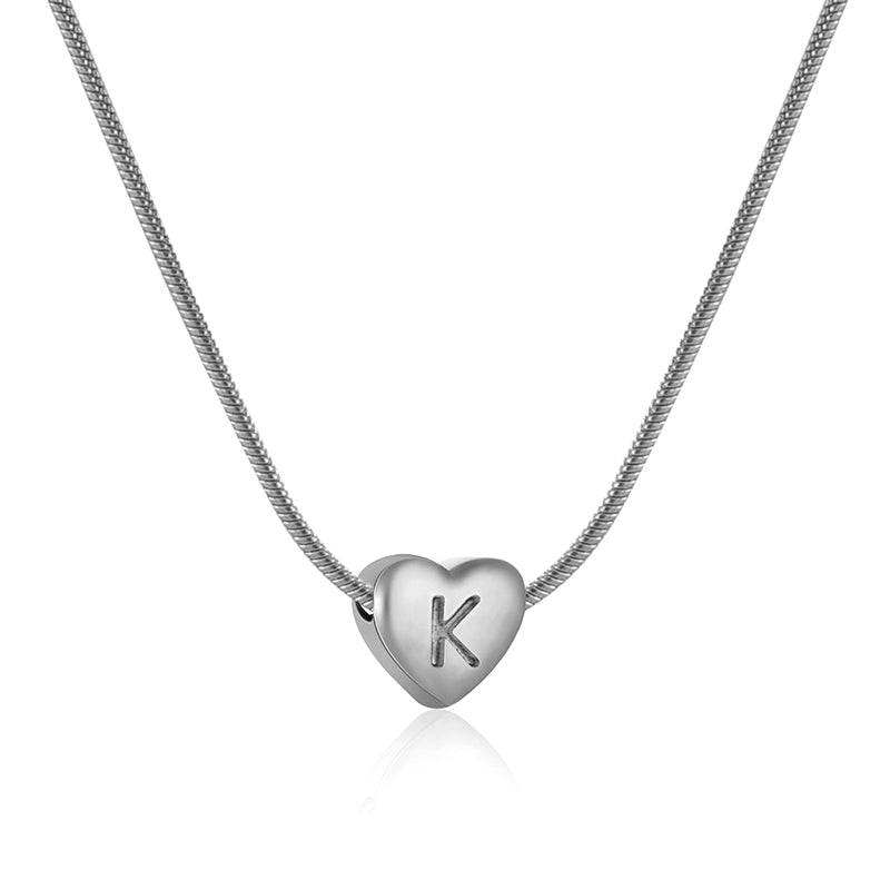 Simple Style Letter Heart Shape Stainless Steel Polishing 18k Gold Plated Pendant Necklace