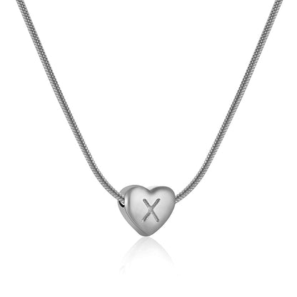 Simple Style Letter Heart Shape Stainless Steel Polishing 18k Gold Plated Pendant Necklace