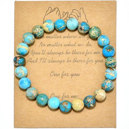 Casual Vacation Round Natural Stone Beaded Handmade Bracelets