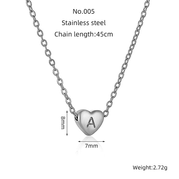 Simple Style Commute Letter Heart Shape Stainless Steel Polishing Plating Inlay 18k Gold Plated Necklace