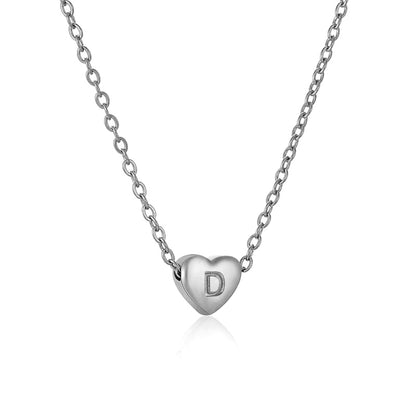 Simple Style Commute Letter Heart Shape Stainless Steel Polishing Plating Inlay 18k Gold Plated Necklace