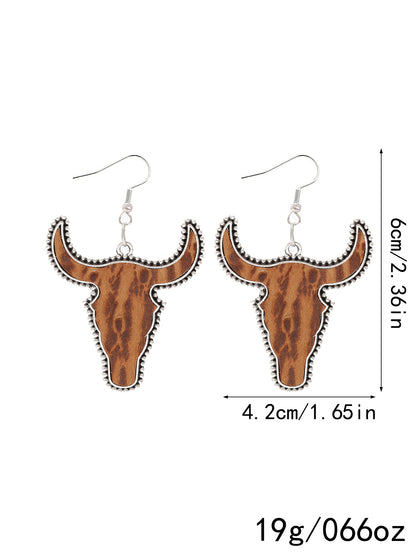 1 Pair Simple Style Cattle Alloy Drop Earrings