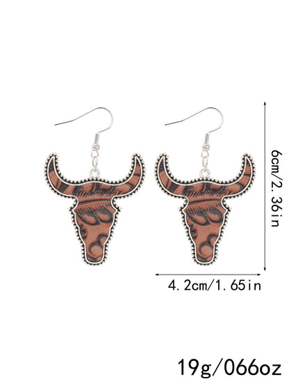 1 Pair Simple Style Cattle Alloy Drop Earrings