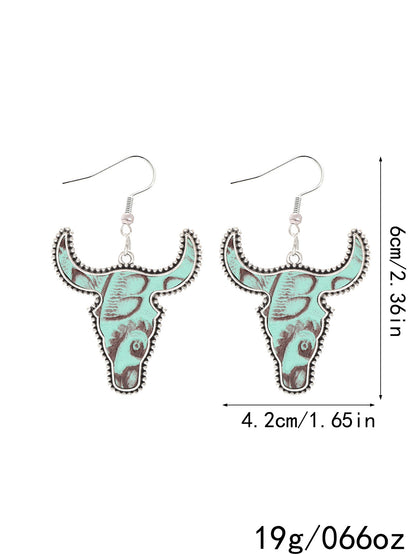 1 Pair Simple Style Cattle Alloy Drop Earrings