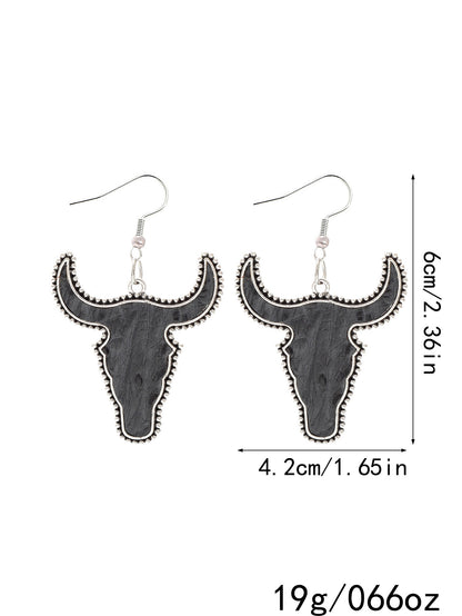 1 Pair Simple Style Cattle Alloy Drop Earrings