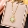 Sweet Simple Style Geometric Copper Inlay Artificial Gemstones Zircon Pendant Necklace