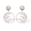 1 Pair Simple Style Commute Leaves Plating Inlay Titanium Steel Pearl 18k Gold Plated Drop Earrings