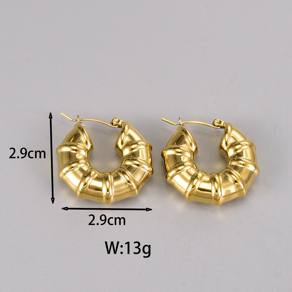 1 Pair Simple Style Classic Style C Shape Plating Titanium Steel 18k Gold Plated Silver Plated Ear Studs