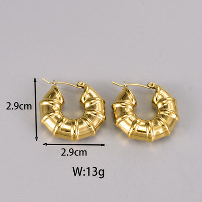 1 Pair Simple Style Classic Style C Shape Plating Titanium Steel 18k Gold Plated Silver Plated Ear Studs