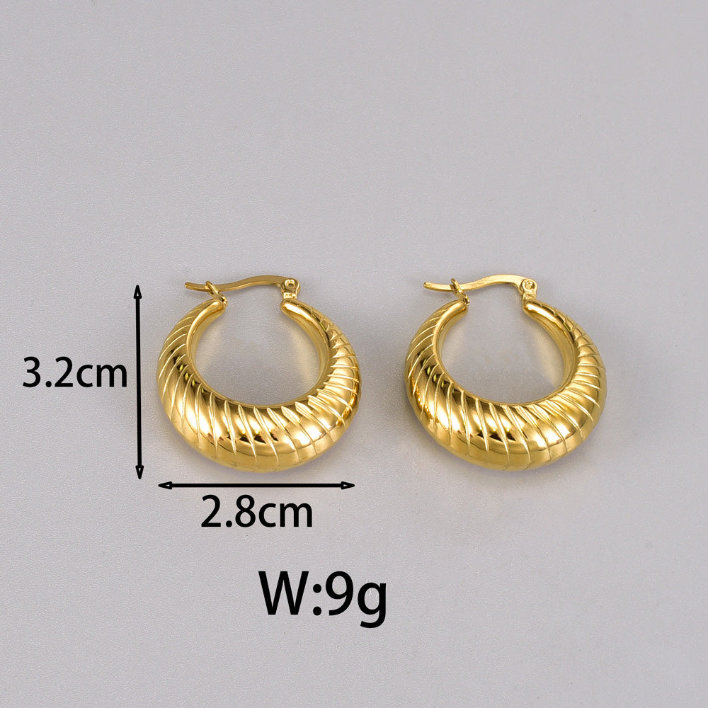 1 Pair Simple Style Classic Style C Shape Plating Titanium Steel 18k Gold Plated Silver Plated Ear Studs